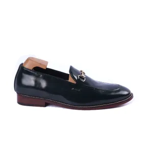 Penny Navy Blue Leather Loafer Shoes Online