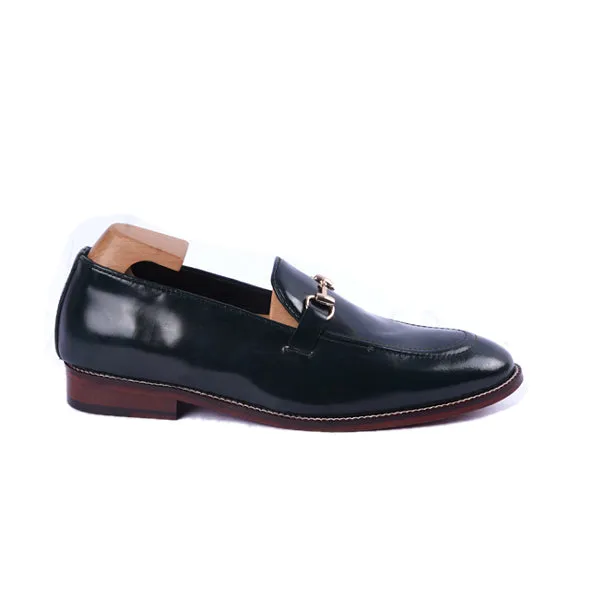 Penny Navy Blue Leather Loafer Shoes Online