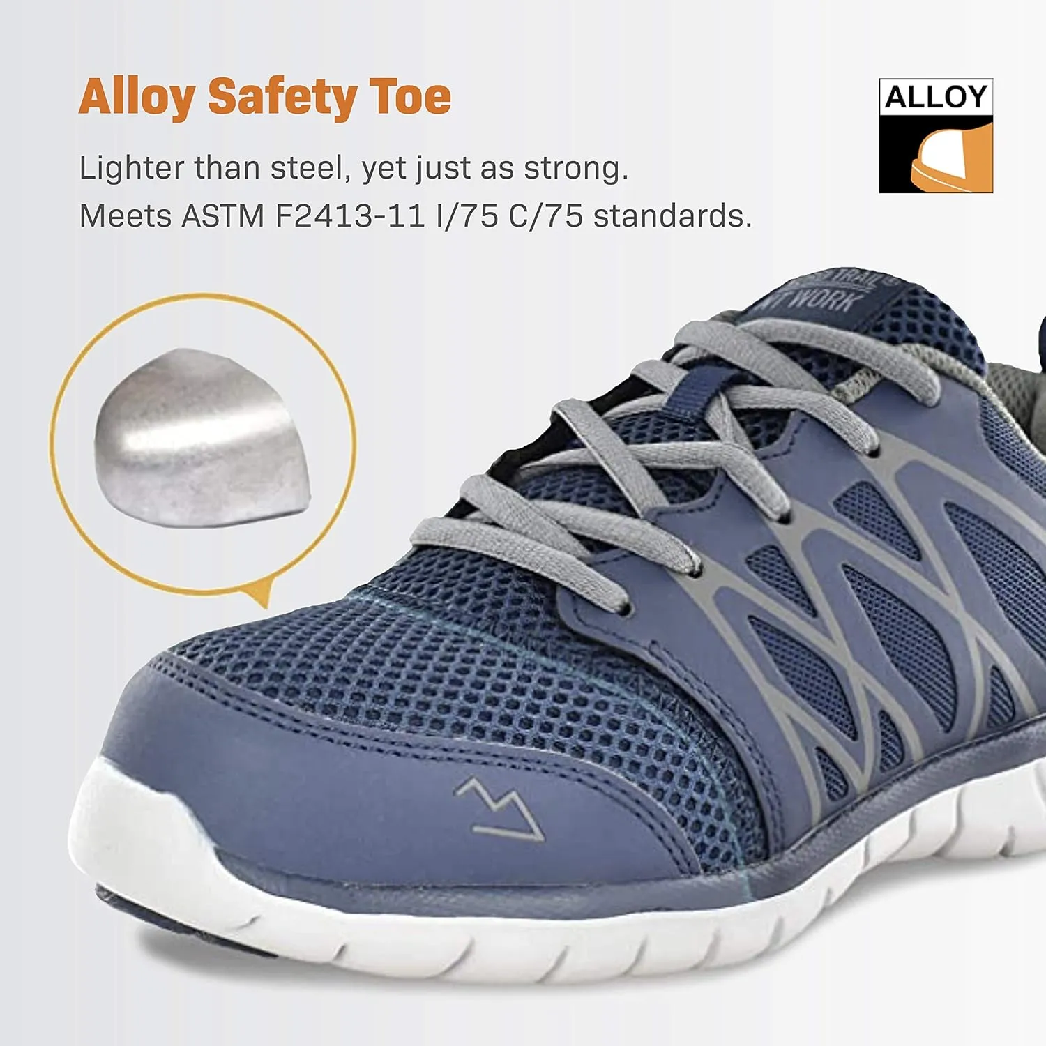 Phoenix Work Shoes for Men - Alloy Toe Lightweight Nonslip Mens Shoes