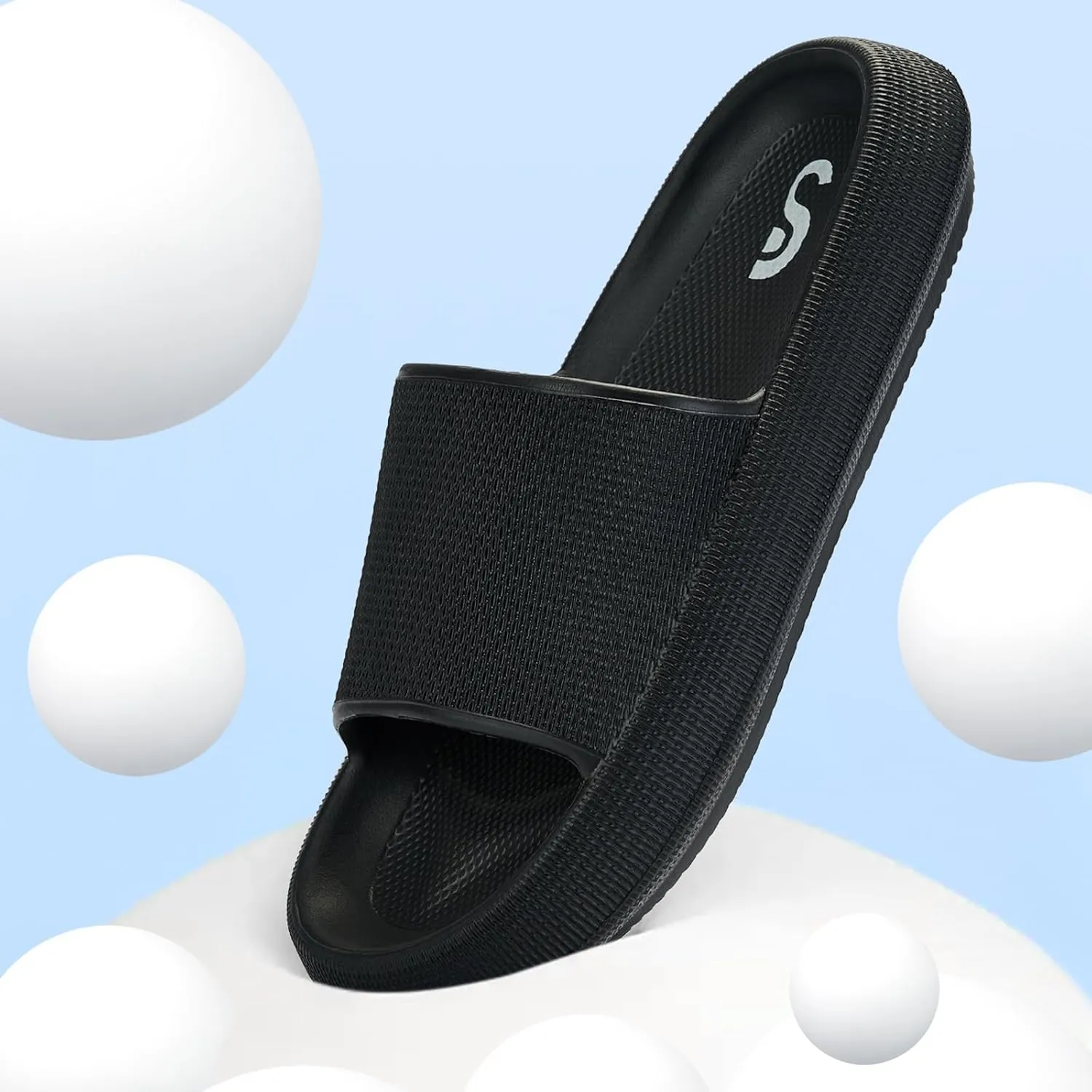 Pillow Slippers for Womens House Slides Sandals Cushioned Thick Sole Cloud Slippers Easy to Clean Quick Dry Shower Shoes