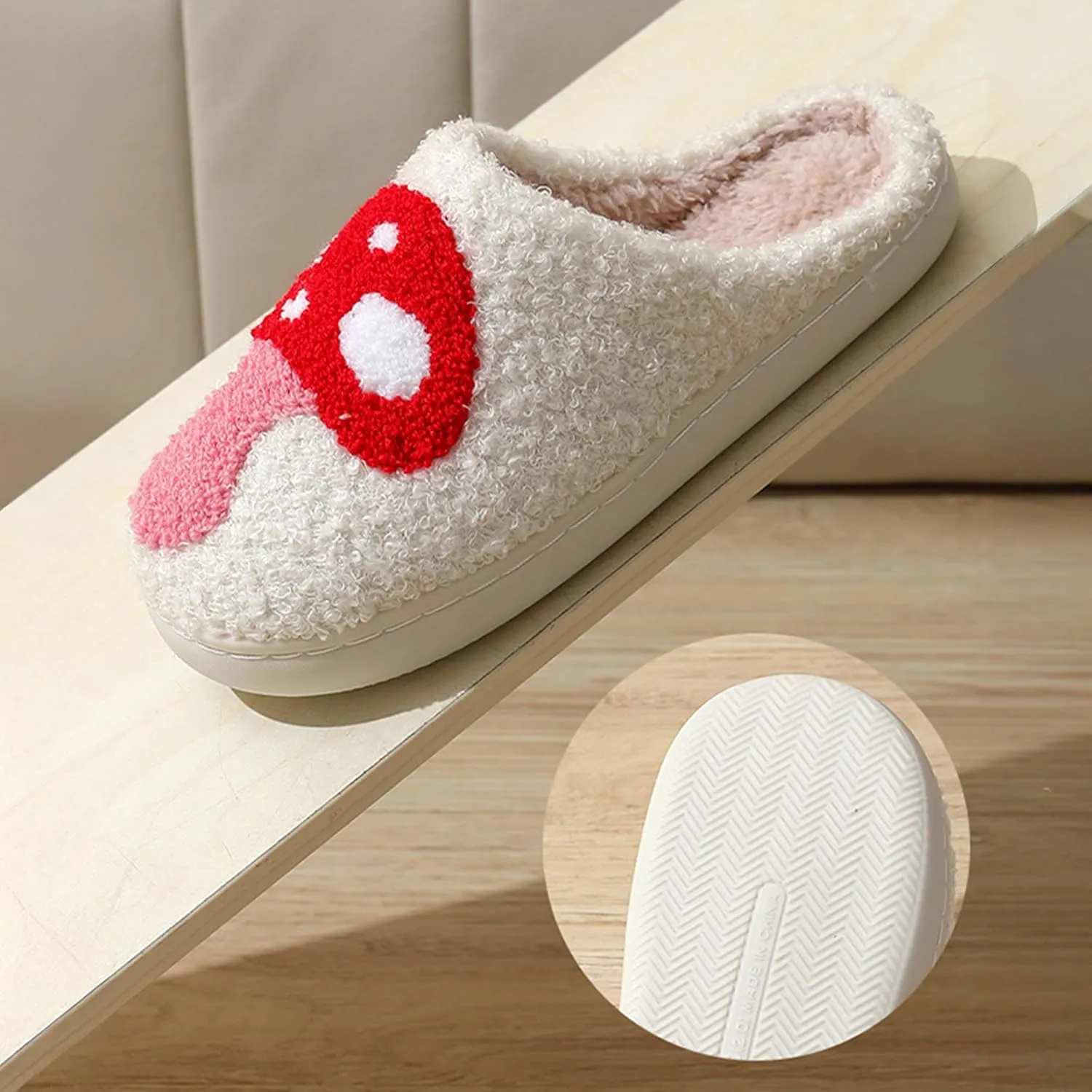 Plush Slippers for Women and Men - Cozy Indoor Slip-On House Shoes - Soft Winter Cotton Slippers with Cute Designs