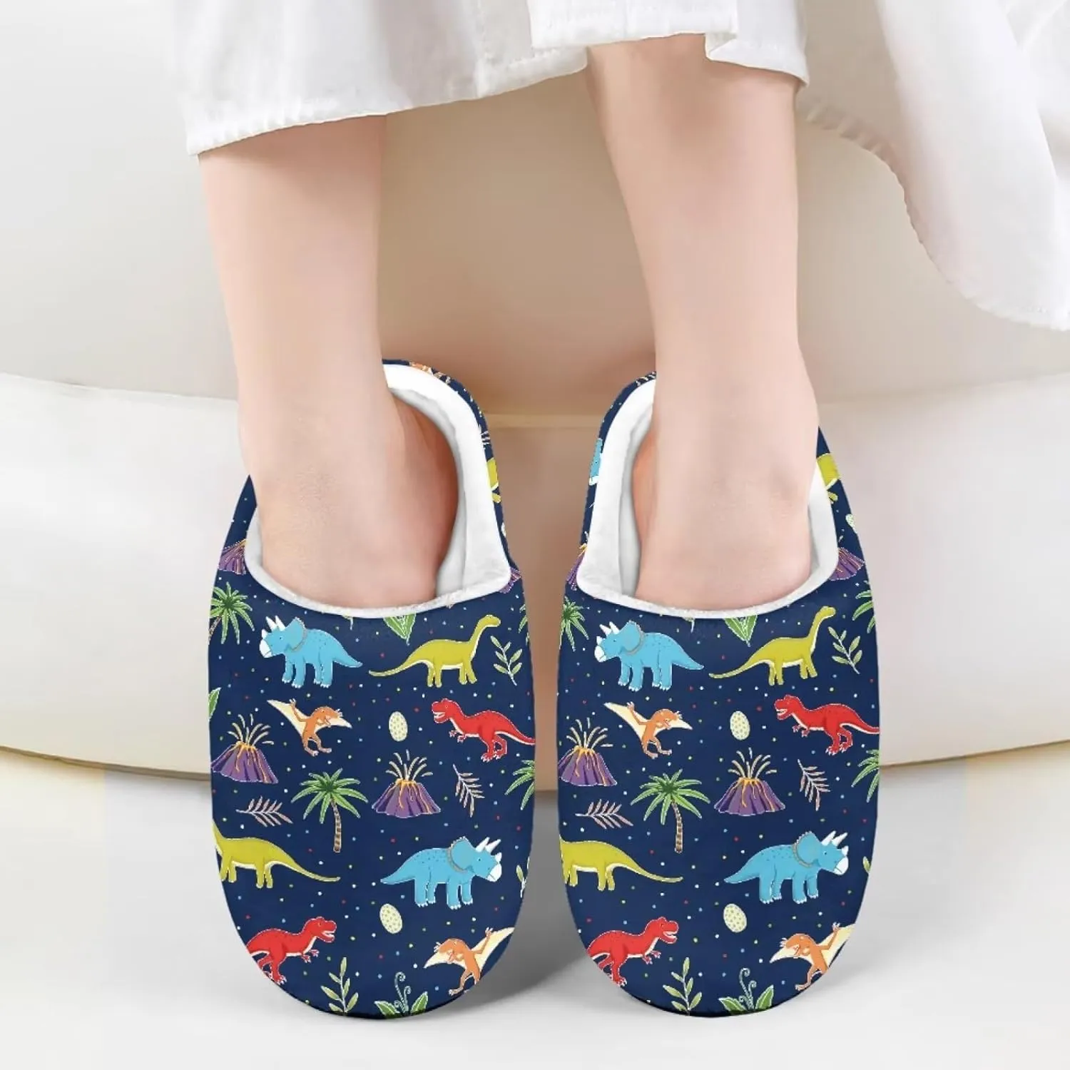 Polero Cute Printed Kids Slippers - Soft Plush Winter Slip On House Slippers