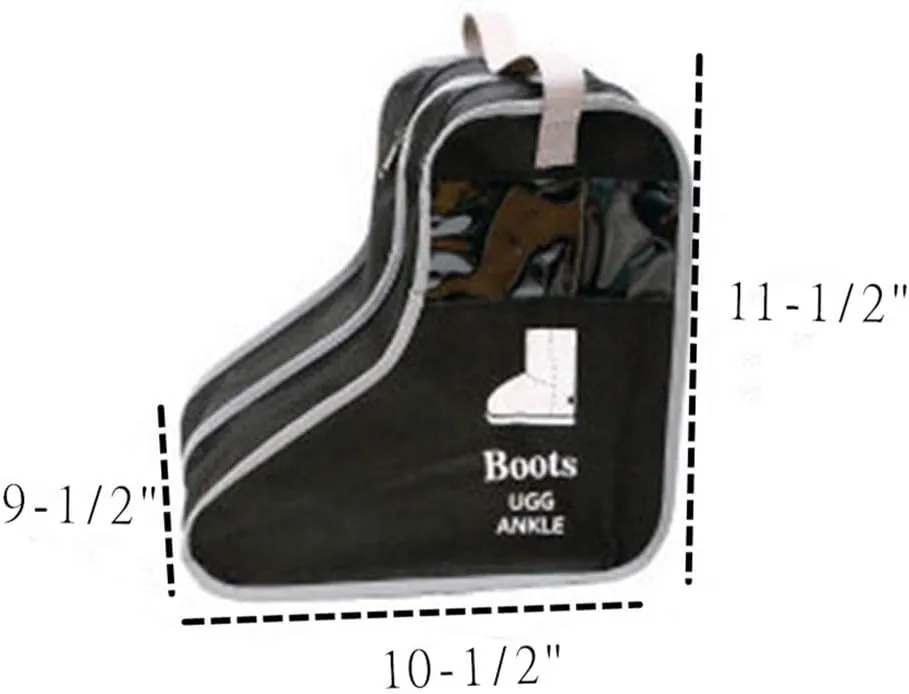 Portable 2 Pair Boot Storage Bags Dust Proof Shoe Bags,Zippered Short Boots Organizer Protector Bag for Home and Travel (black)