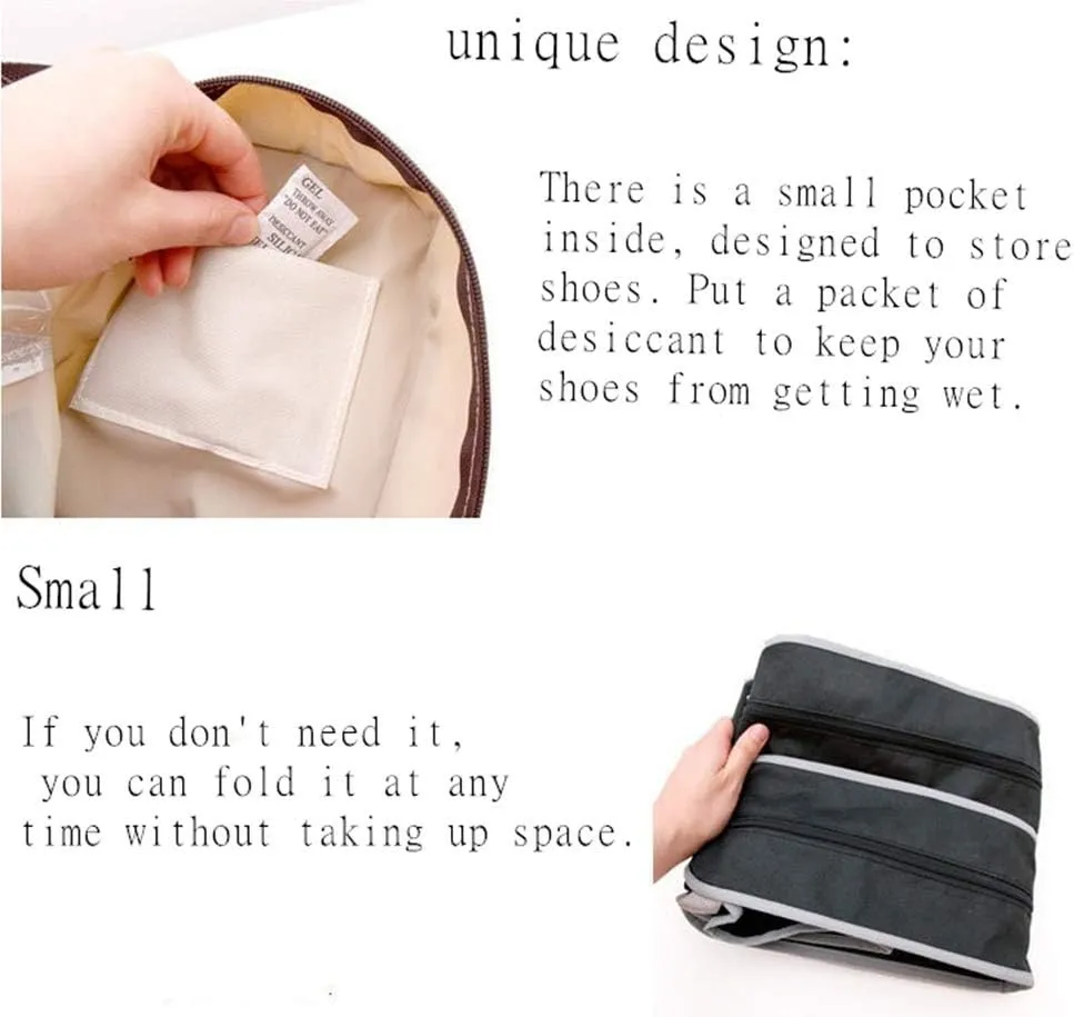 Portable 2 Pair Boot Storage Bags Dust Proof Shoe Bags,Zippered Short Boots Organizer Protector Bag for Home and Travel (black)