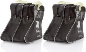 Portable 2 Pair Boot Storage Bags Dust Proof Shoe Bags,Zippered Short Boots Organizer Protector Bag for Home and Travel (black)