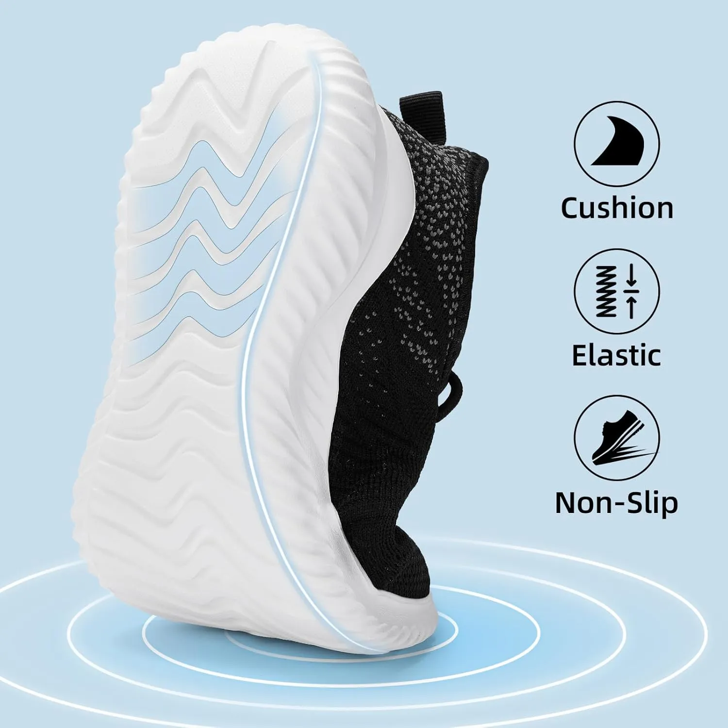 PPQ Womens Slip On Walking Shoes，Memory Foam Lightweight Comfort Casual Workout Shoes,Yoga Or Tennis Or Running Sneakers