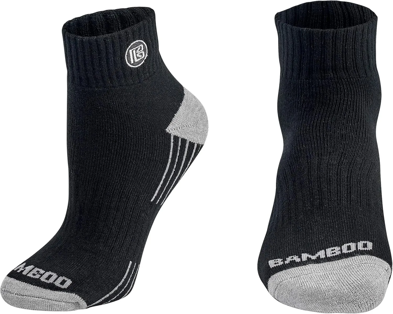 Premium Bamboo Crew Work Socks- Quarter High Moisture Wicking, Odor Eliminating