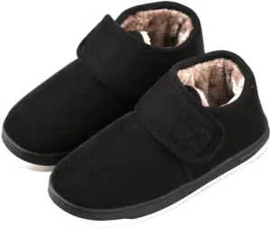Premium Comfort Extra Warm Cotton High Top Closed Back Thermal Non Slip Men's Fuzzy House Slippers Inddor Soft Shoes