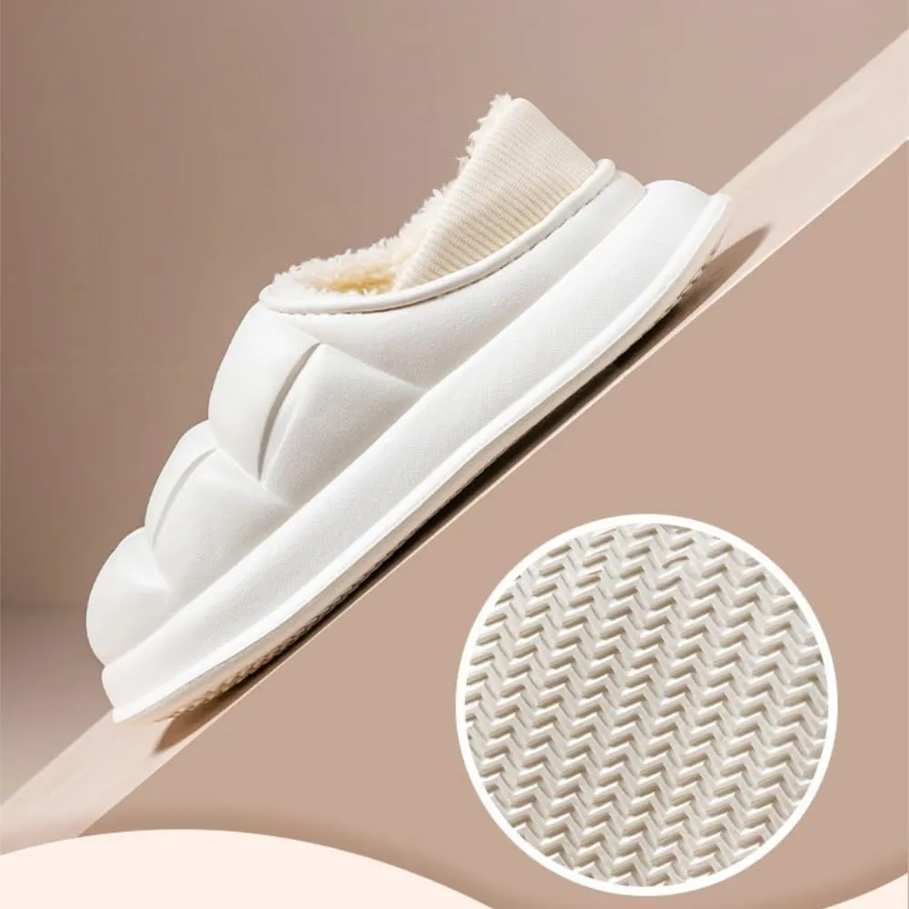 Premium Comfort Thermal Closed back Non Slip Women's Fuzzy House Slippers Indoor Soft Warm Shoes Memory Foam Sole