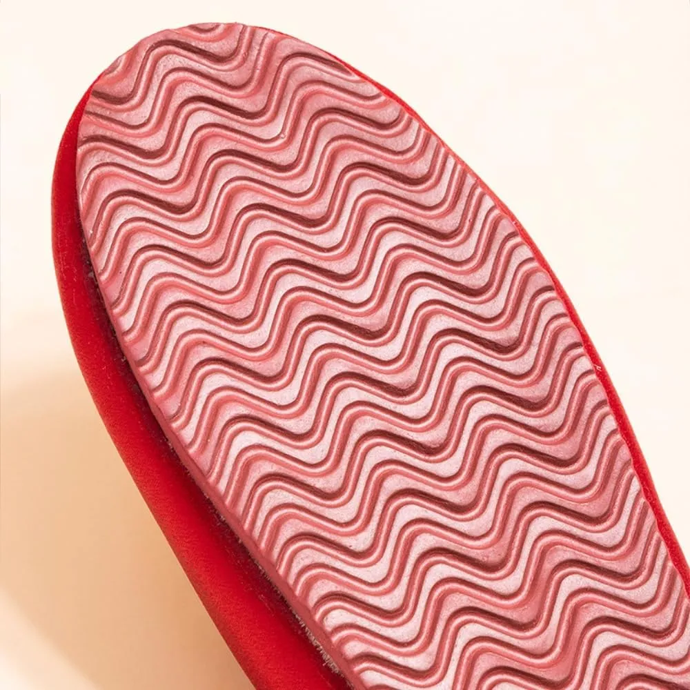 Premium Luxury Red Satin Silk Phoenix All Seasons Comfort Women's House Slippers Wedding Indoor Soft Home Slip On Shoes