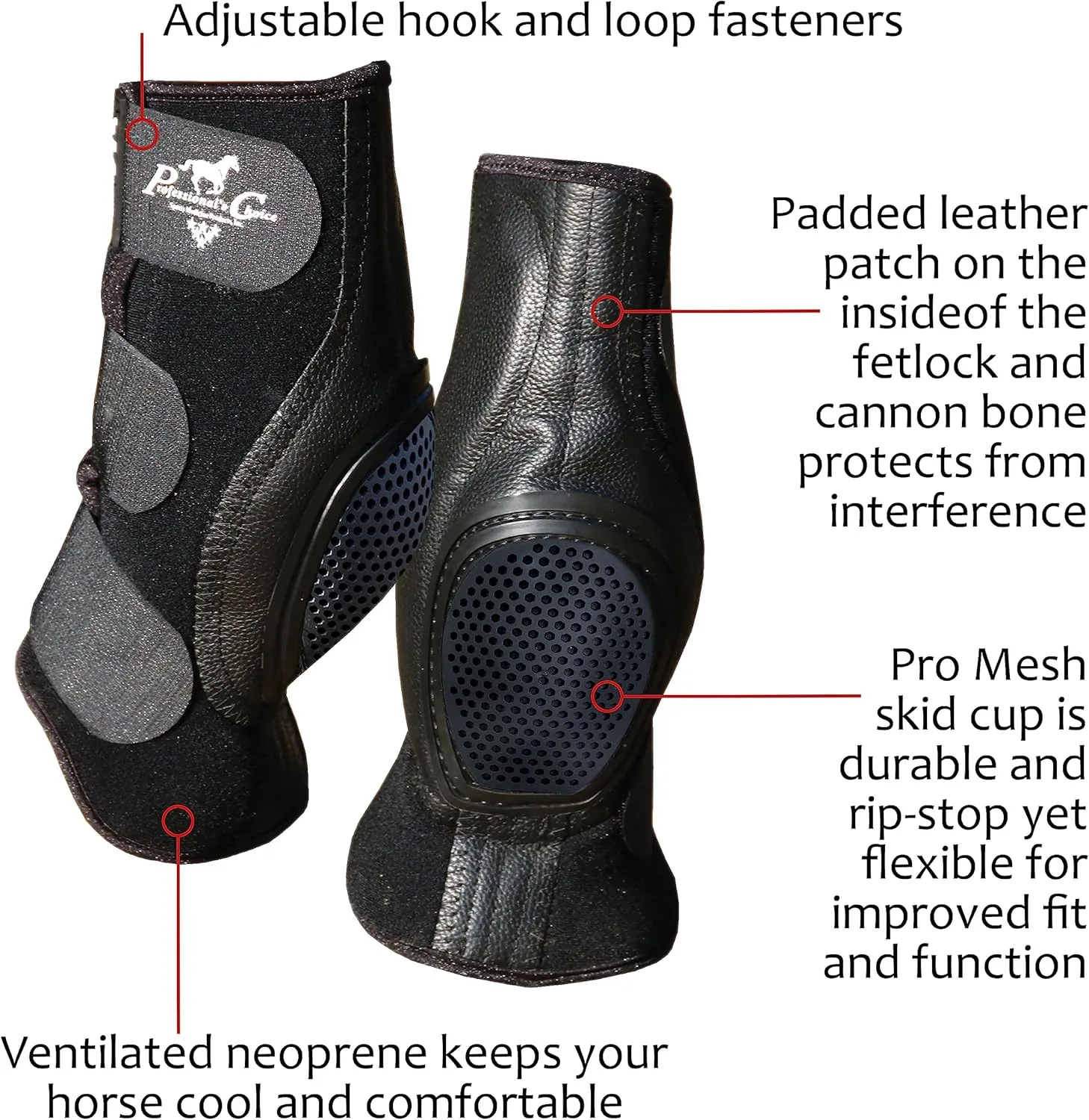 Professional's Choice Equine Ventech SlideTec Skid Rear Leg Boot | Prevents Burns During Sliding Stops | Pair | Short or Standard Size