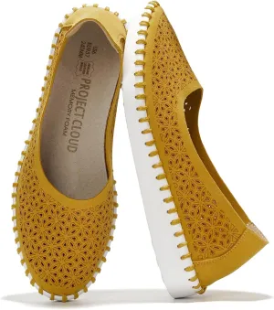 Project Cloud Flats for Women Footwear, Memory Foam & Flexible Outsole Loafers for Women's Fashion Sneakers - Womens Shoes, Sockless Wear Machine Wash Shoes for Women (Petunia)