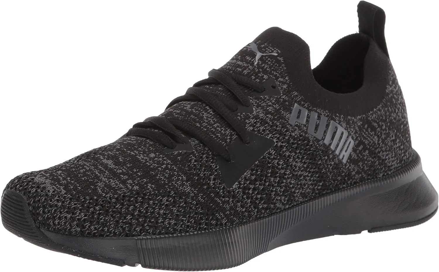 PUMA mens Flyer Runner, Puma Black-Asphalt, 9.5 M US