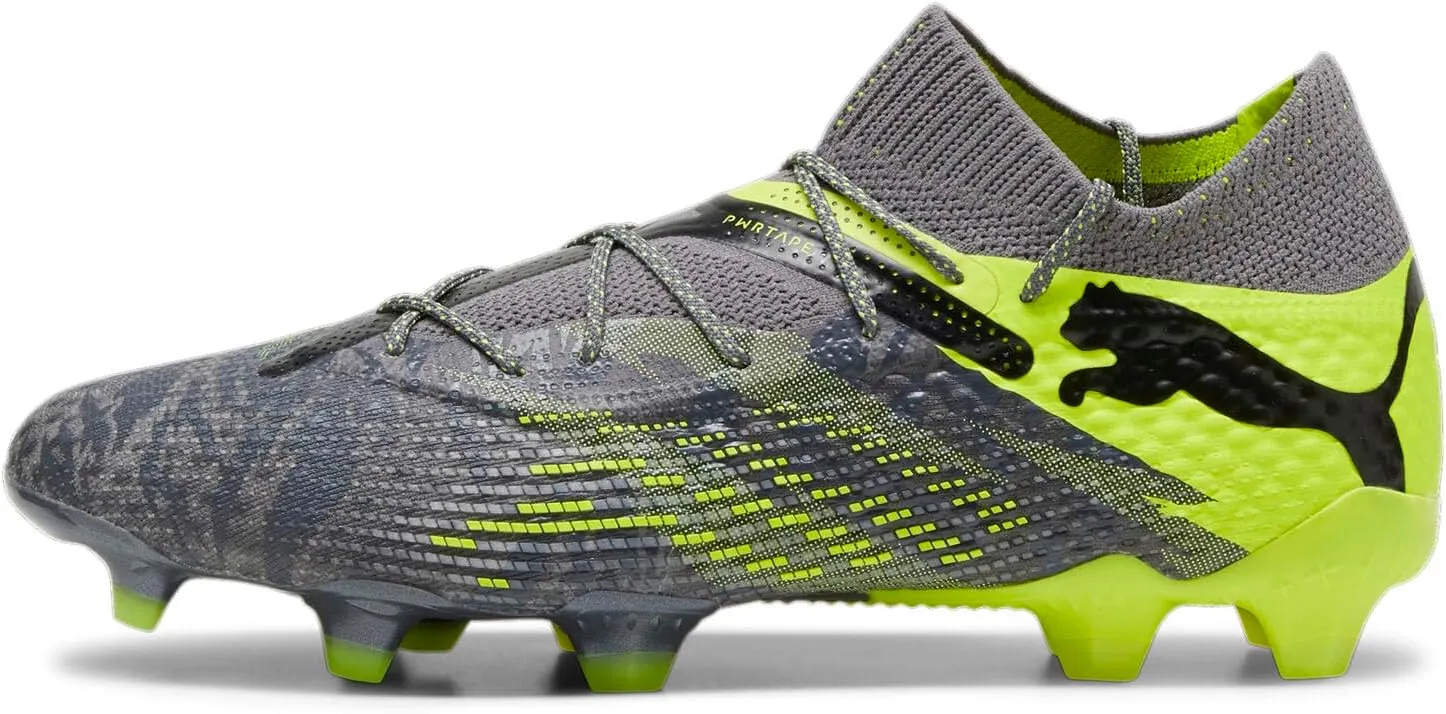 PUMA - Mens Future 7 Ultimate Rush Fg/Ag Shoes, Color Strong Gray/Cool Dark Gray/Electric Lime, Size: 6.5 M US
