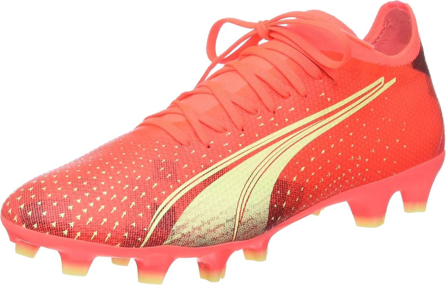 Puma Men's Ultra Match Firm Artificial Ground Sneaker, Fiery Coral-Fizzy Light Black, 8.5