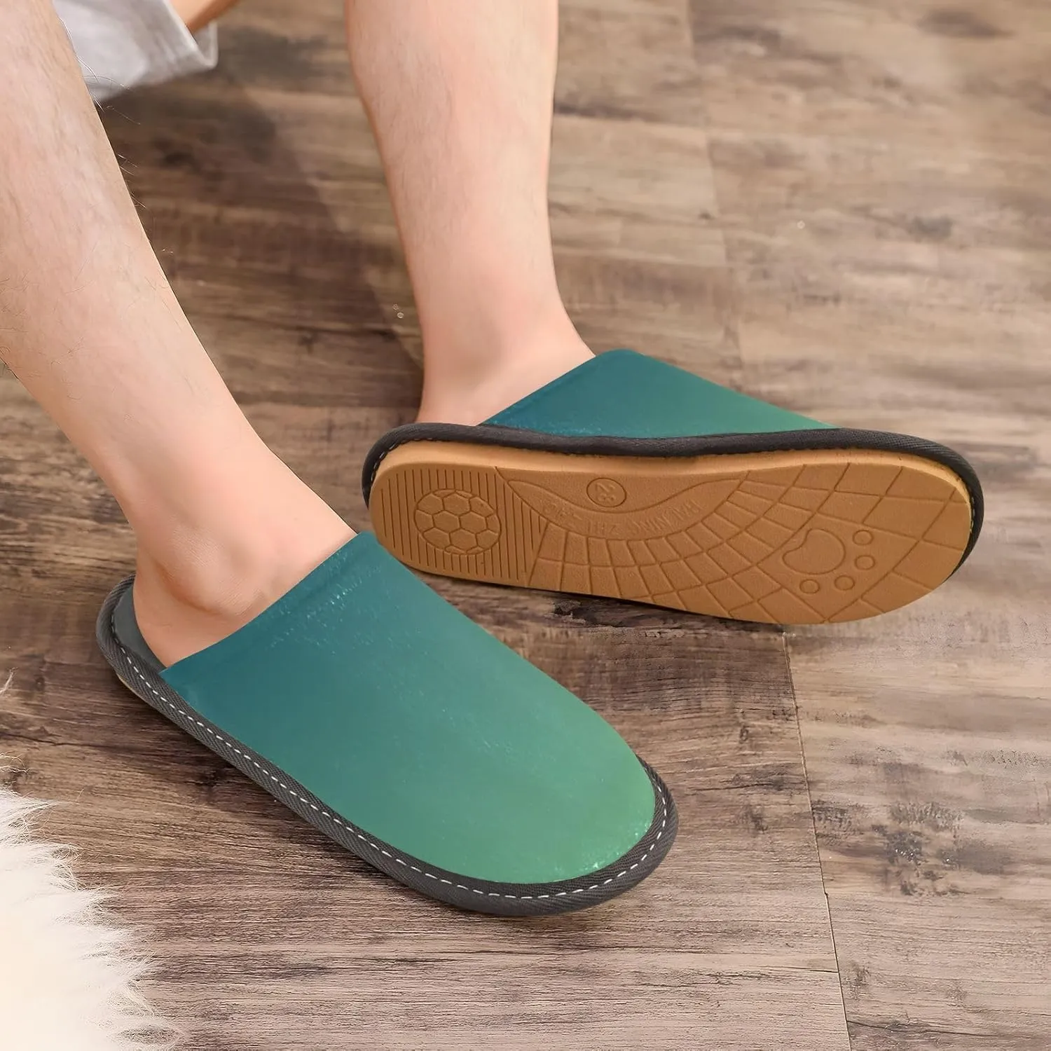 Purple Yellow Gradient House Slippers for Women Men Non-Slip Slip On Slippers