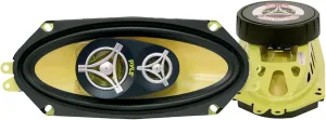 Pyle Car Three Way Speaker System - Pro 4x10 Inch 300 Watt 4 Ohm Mid Tweeter Component Audio Sound Speakers for Car Stereo w/ 45 Oz Magnet, 2.45” Mount Depth Fits Standard OEM - Pyle PLG41.3 (Pair)