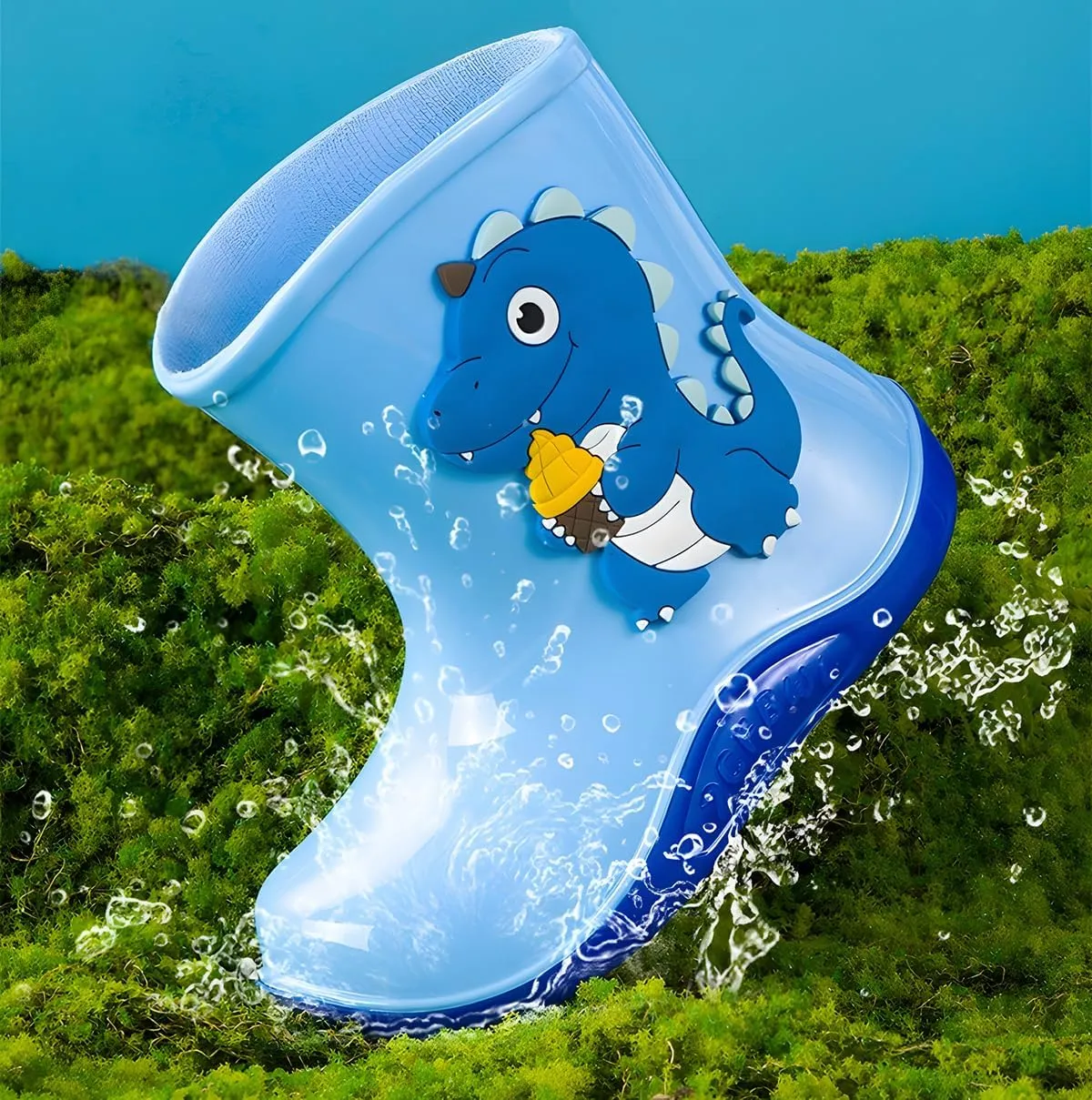 QIETION Kids Rain Boots - Toddler Waterproof Easy-On Boots for Girls and Boys