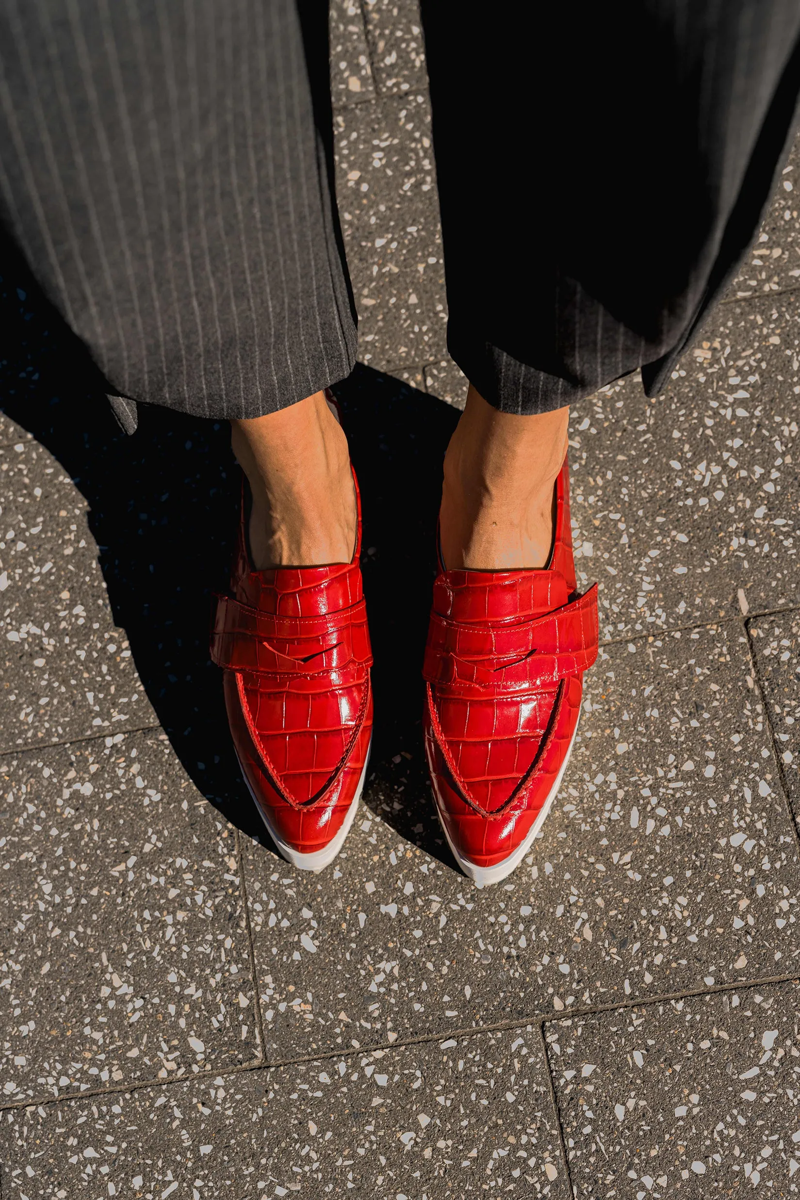 Red Croco Loafers