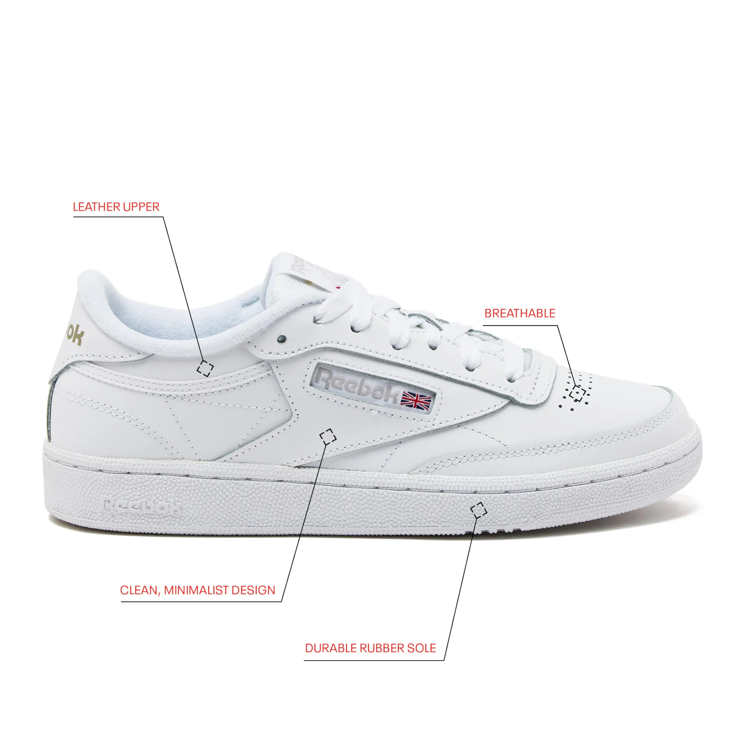 Reebok Women's Club C 85 Sneaker, White/Light Grey, 10