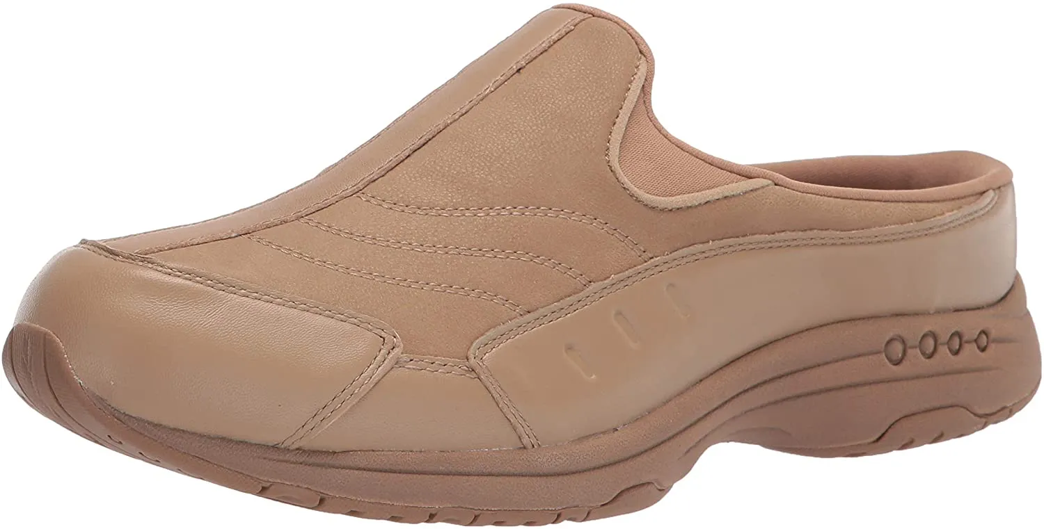 Remote-controlled X-Wide Clog Mule Slip Travel Spirit On Time Grey Round Extra-large discount Taupe Easy Closed-Toe