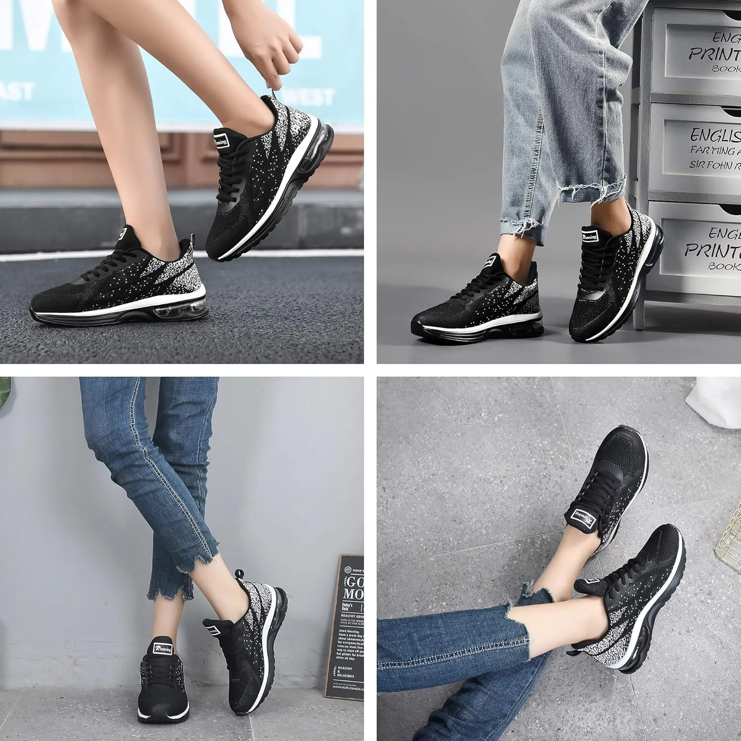 RomenSi Womens Tennis Athletic Running Shoes Fashion Sneakers Breathable Sports Gym Walking Shoes (US5.5-11)