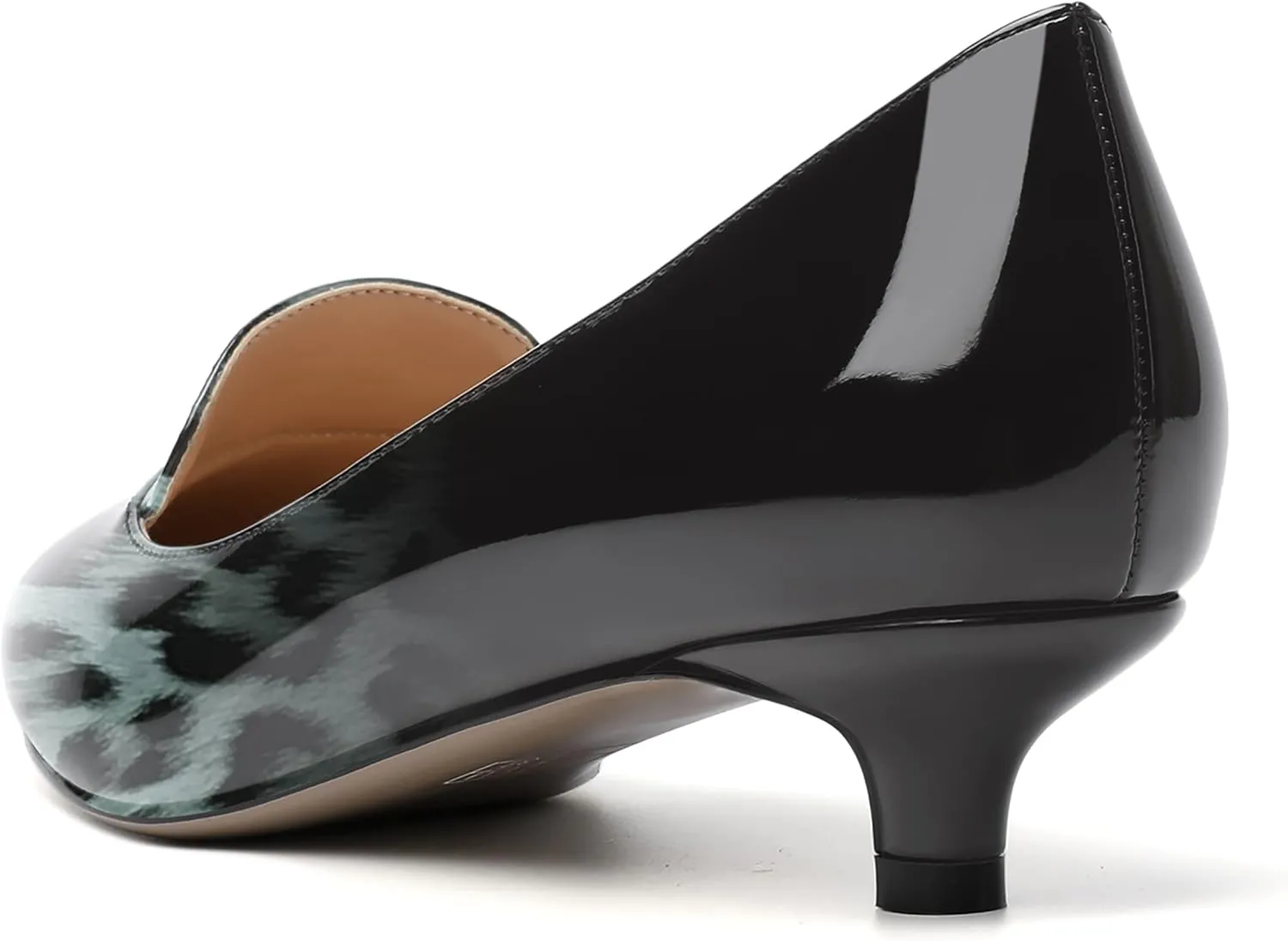 ROSERWISH Womens Office Slip On Pointed Toe Patent Casual Work Kitten Low Heel Pumps Dress Shoes 1.5 Inch