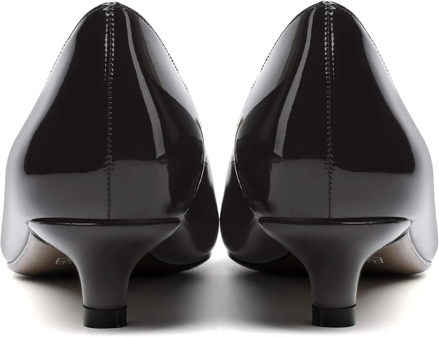 ROSERWISH Womens Office Slip On Pointed Toe Patent Casual Work Kitten Low Heel Pumps Dress Shoes 1.5 Inch