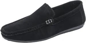 Round Toe Suede Vamp Loafer Shoes Resistant Flexible Lightweight Prom Casual Slip On for Traveling Driving Office and Work
