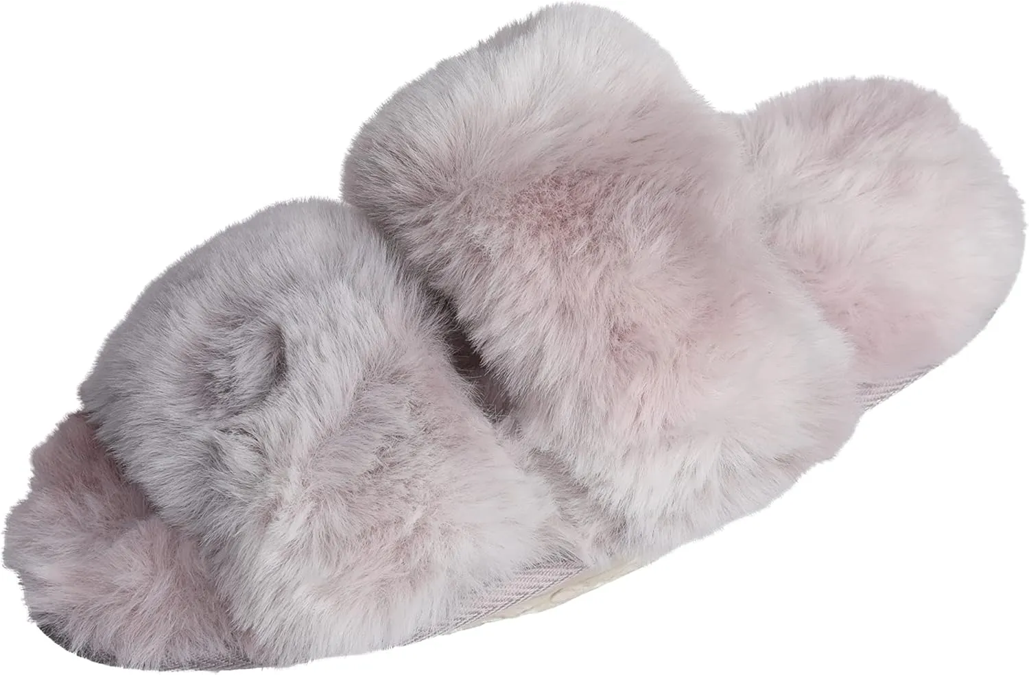 Roxoni Fuzzy House Slippers for Women – Comfortable Furry Spa – Cozy Slip On Open Toe - Soft Insole & Rubber Outsole