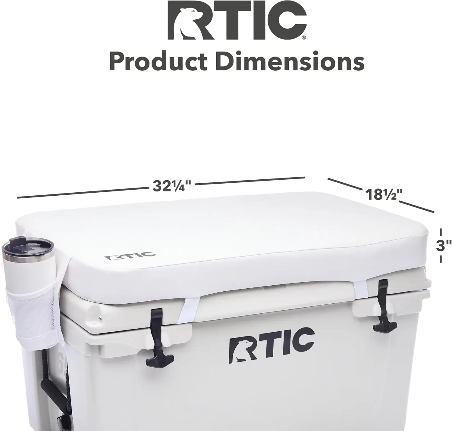 RTIC Ultra-Tough Cooler Seat Cushion, Great for Family Travels, Boating Or Hunting, Easy Clean Vinyl, Buckle Fastening and Anti Slip