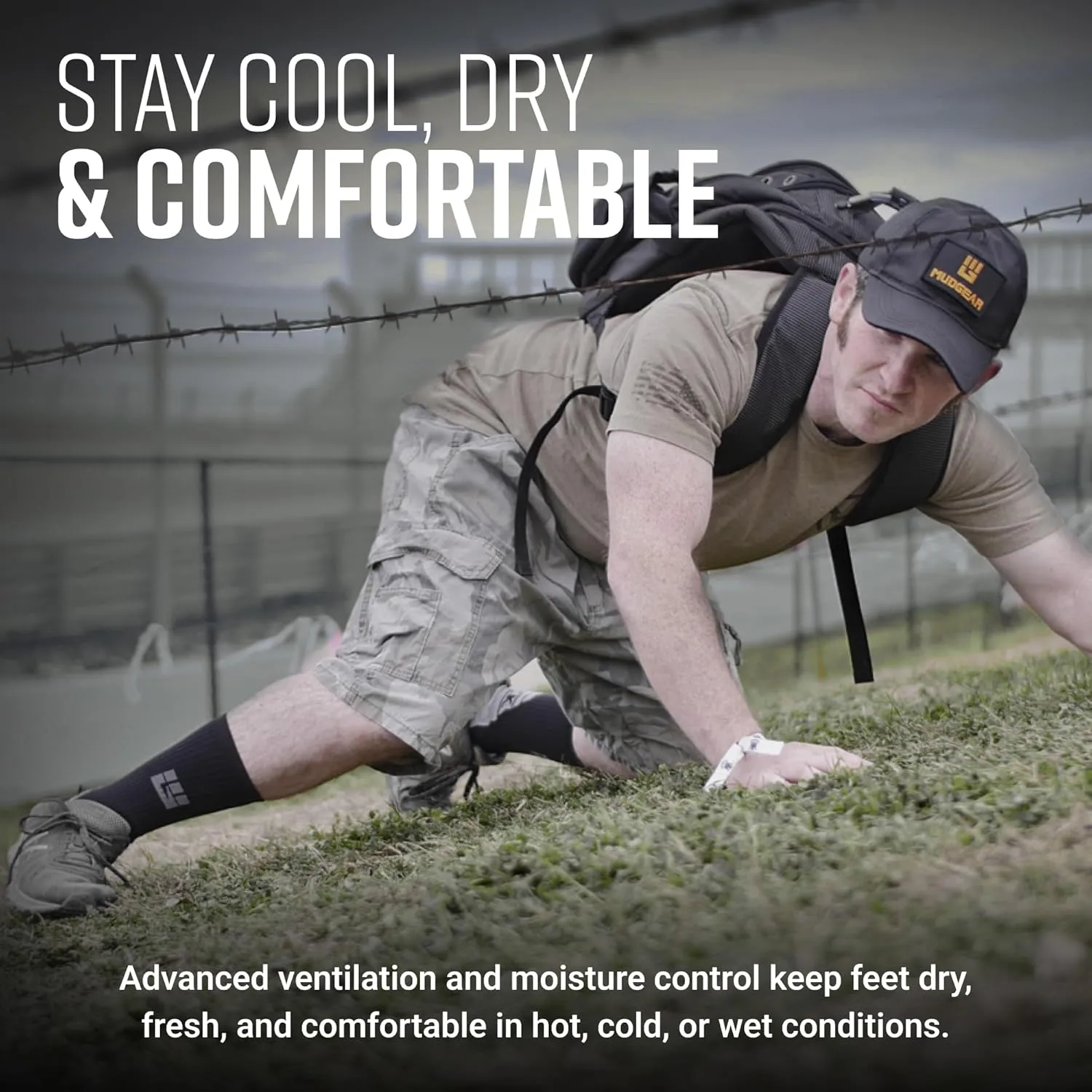 Ruck Socks, Merino Wool Tactical Boot Socks for Military, Rucking, Hiking, and Outdoor Adventures, USA-Made Crew Socks