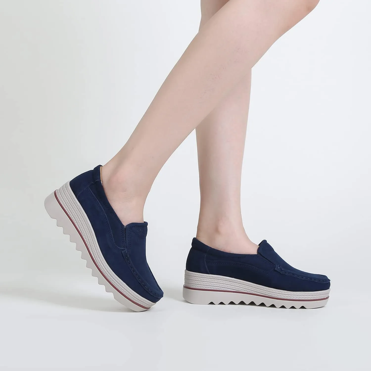 Ruiatoo Womens Slip on Loafers Comfortable Thick Soft Platform Shoes Business Casual Walking Shoes
