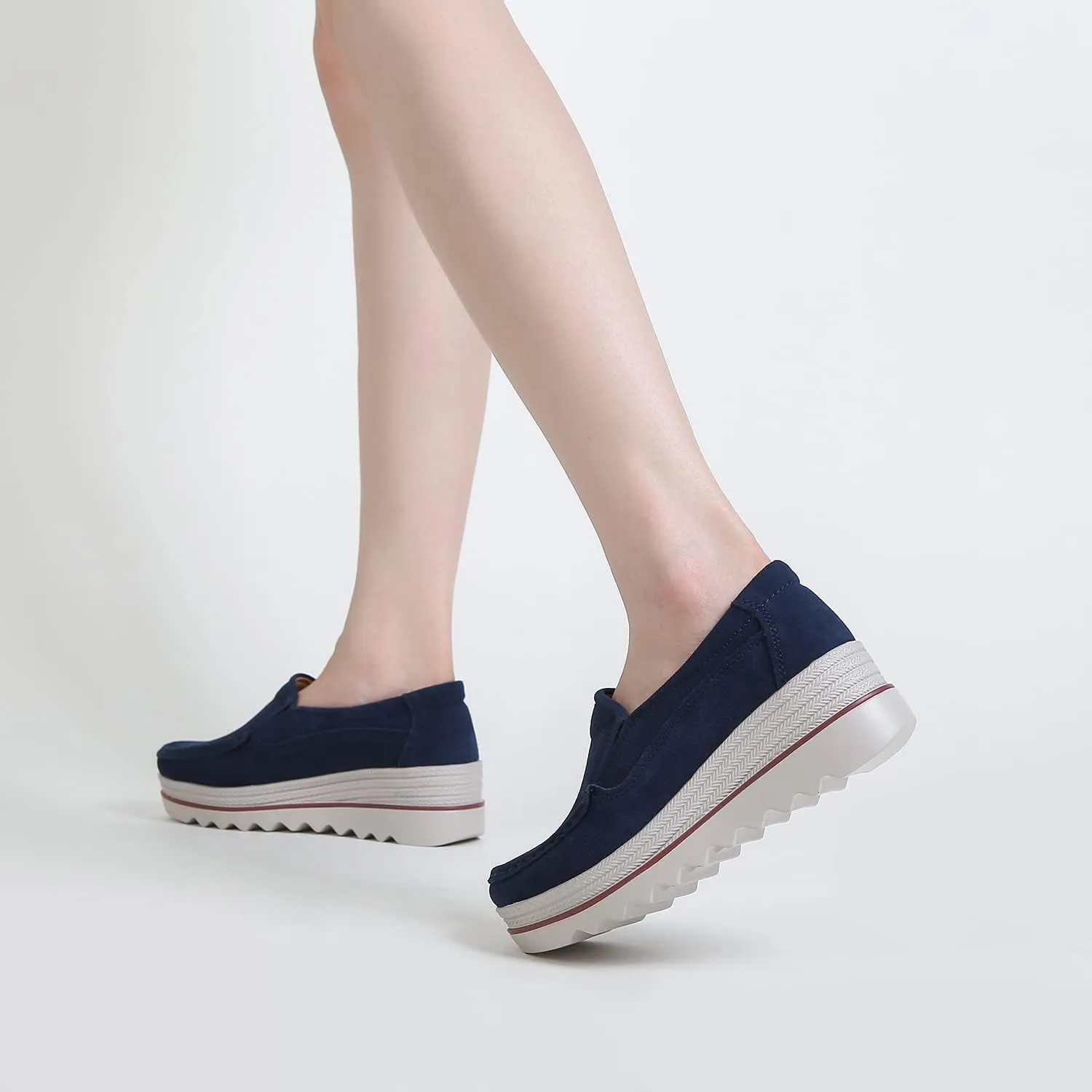 Ruiatoo Womens Slip on Loafers Comfortable Thick Soft Platform Shoes Business Casual Walking Shoes