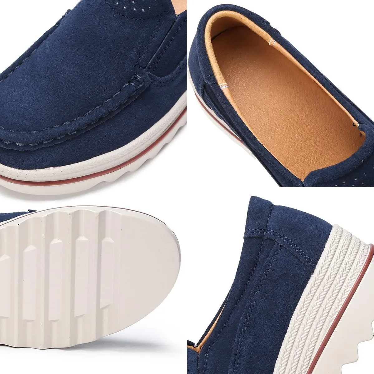 Ruiatoo Womens Slip on Loafers Comfortable Thick Soft Platform Shoes Business Casual Walking Shoes