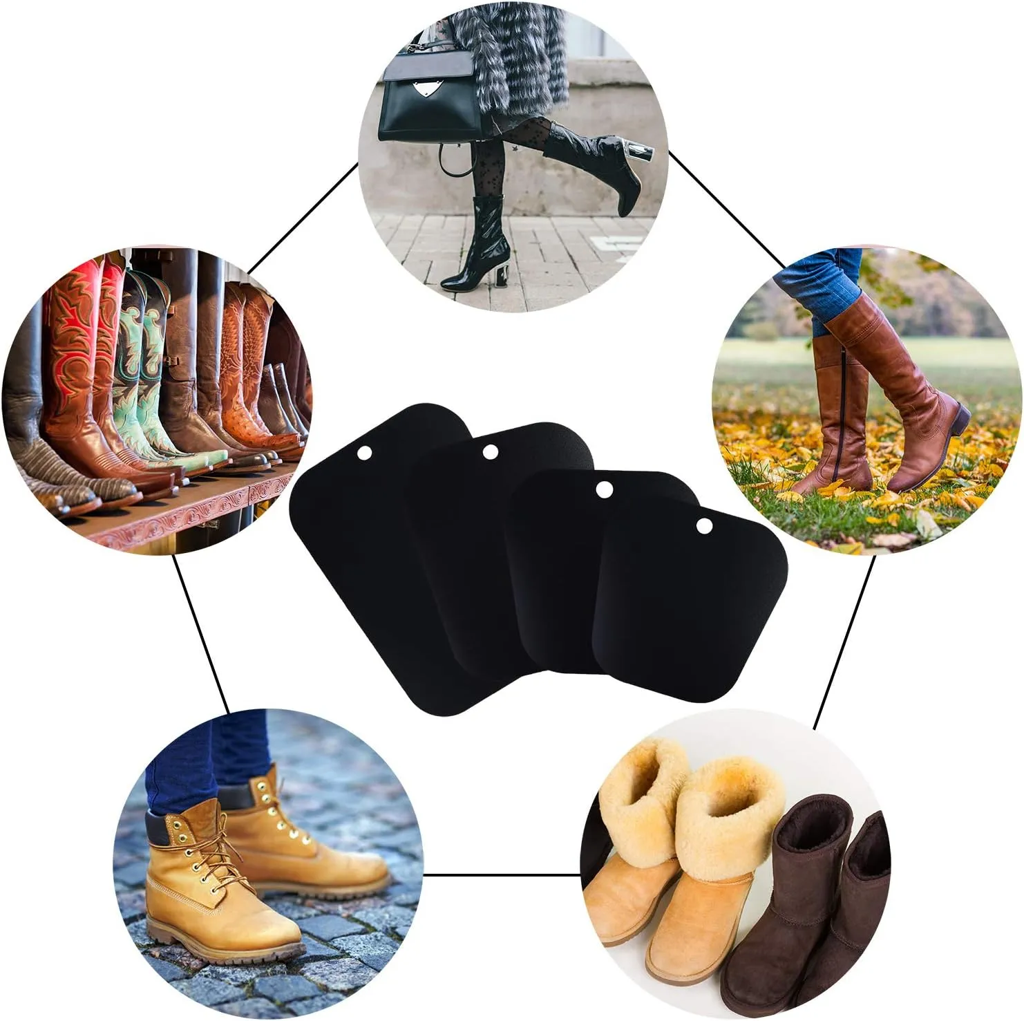 Ruisita 16 Pieces (8 Pairs) Reusable Boot Shaper Form Inserts Boots Tall Support for Women or Men