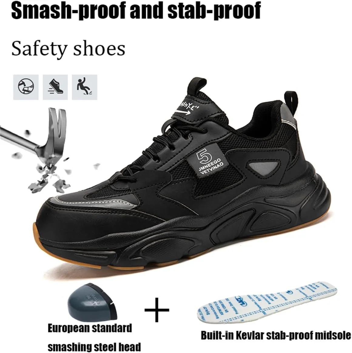 Safety Trainers Women's Steel Toe Cap Work Shoes Lightweight Safety Shoes