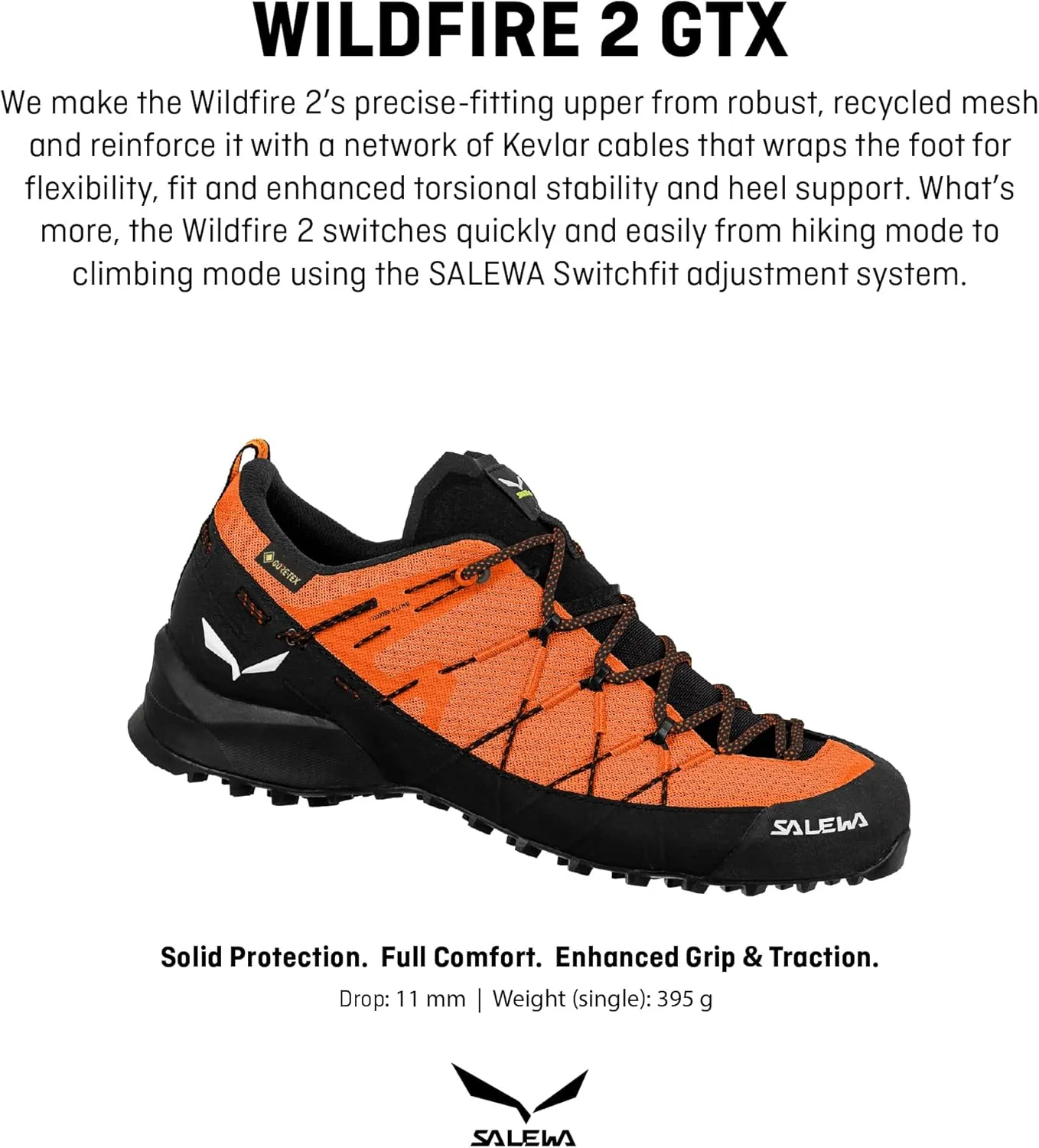 Salewa Men's Wildfire 2 GTX Shoe - GTX Waterproof Gore-Tex Trail Shoe for Hiking & Trekking