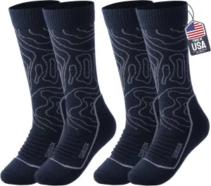 SAMSOX Merino Wool Crew Hiking Socks - Made in USA, Lightweight with Cushion, Boot Socks for Men Women (Sierra)
