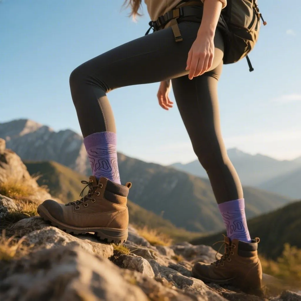 SAMSOX Merino Wool Crew Hiking Socks - Made in USA, Lightweight with Cushion, Boot Socks for Men Women (Sierra)
