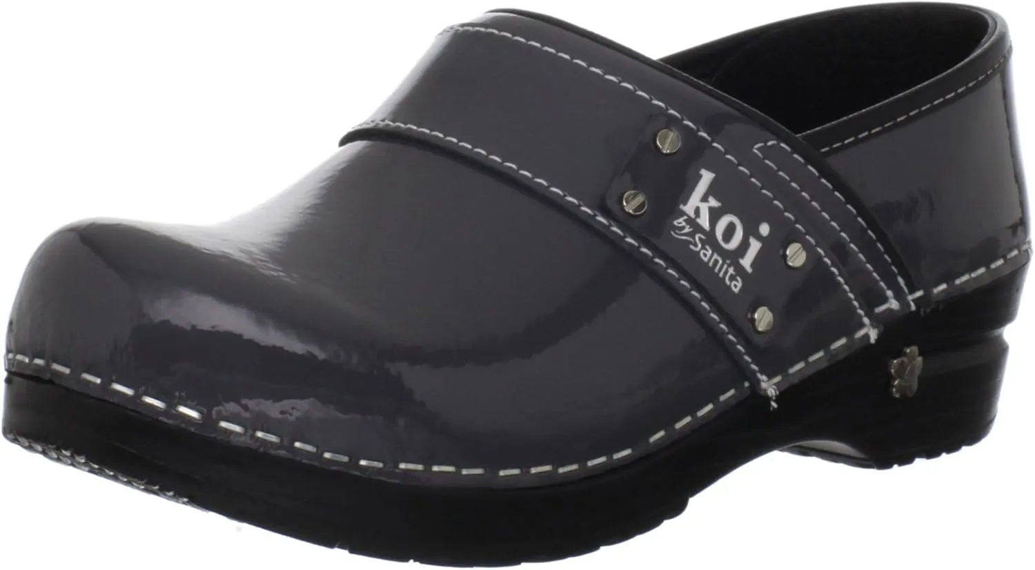 Sanita Lindsey Patent Leather Clogs for Women - Arch Support, Durable, APMA-Approved Slip-On Shoes
