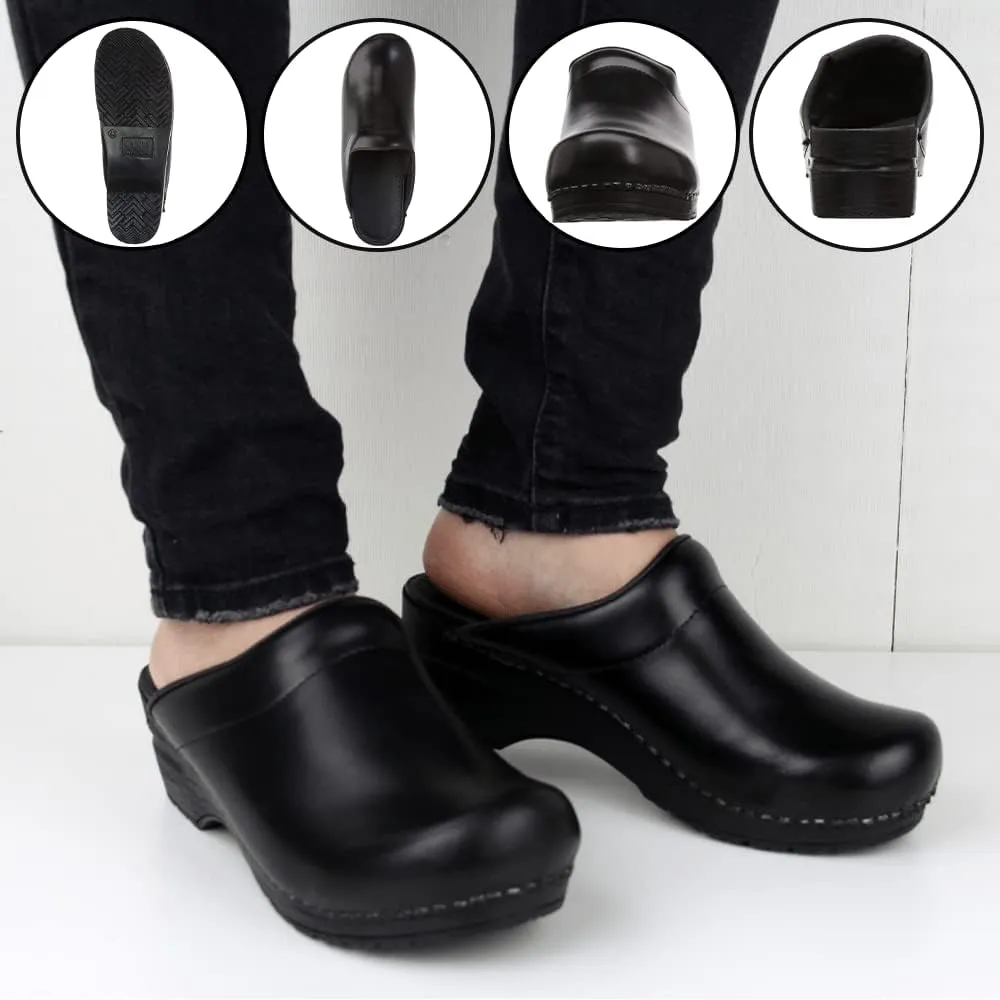 Sanita Sonja Cabrio Leather Professional Women's Clog - APMA-Approved, Open-Back Slip On Shoes