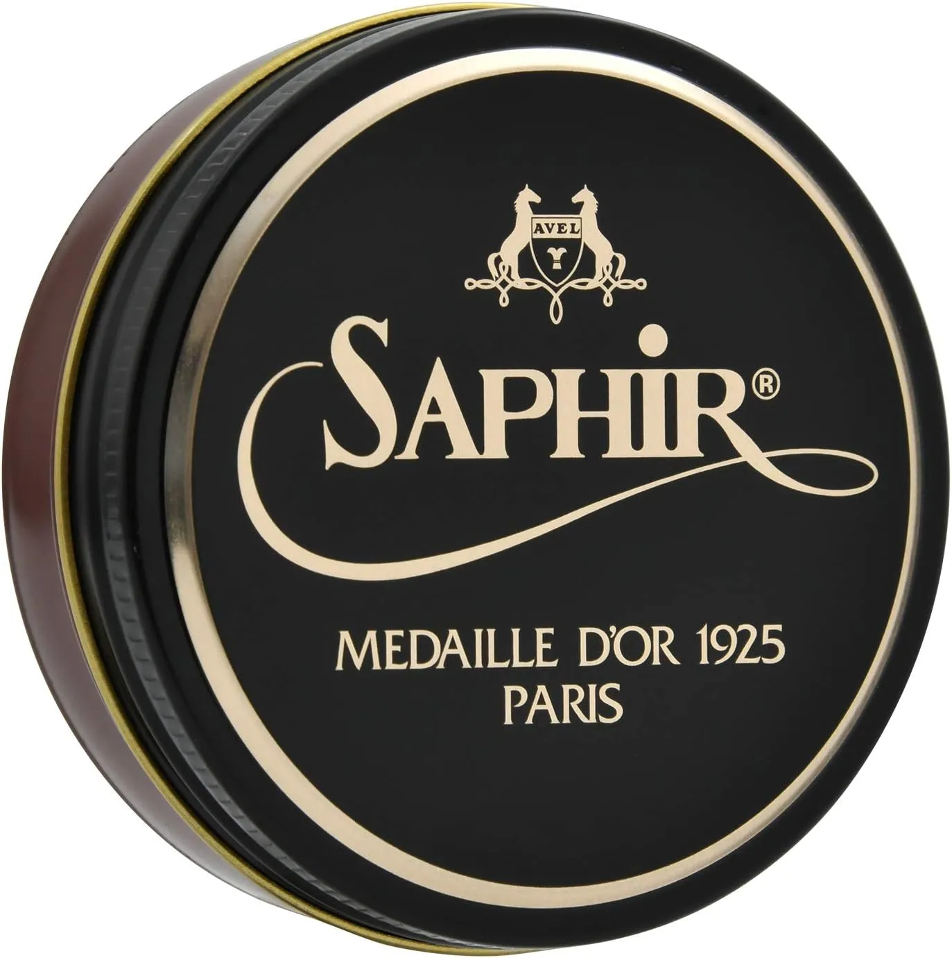 SAPHIR Medaille d’Or Pate De Luxe - Natural Wax Shoe Polish for Leather Shining - 100ml - Light Brown
