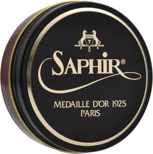 SAPHIR Medaille d’Or Pate De Luxe - Natural Wax Shoe Polish for Leather Shining - 100ml - Light Brown