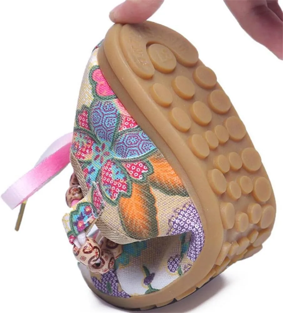 SATUKI Embroidered Shoes for Women, Chinese Style Handmade Casual Loafer Flat Floral Dress Shoes