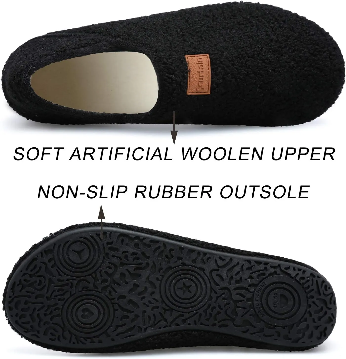 Scurtain Unisex Adults Rubber Sole Slippers