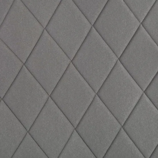 Seat cover complete 2cv 3 piece set, grey diamond stitched, like Dolly & Charleston, 2 rounded corners. Made in France