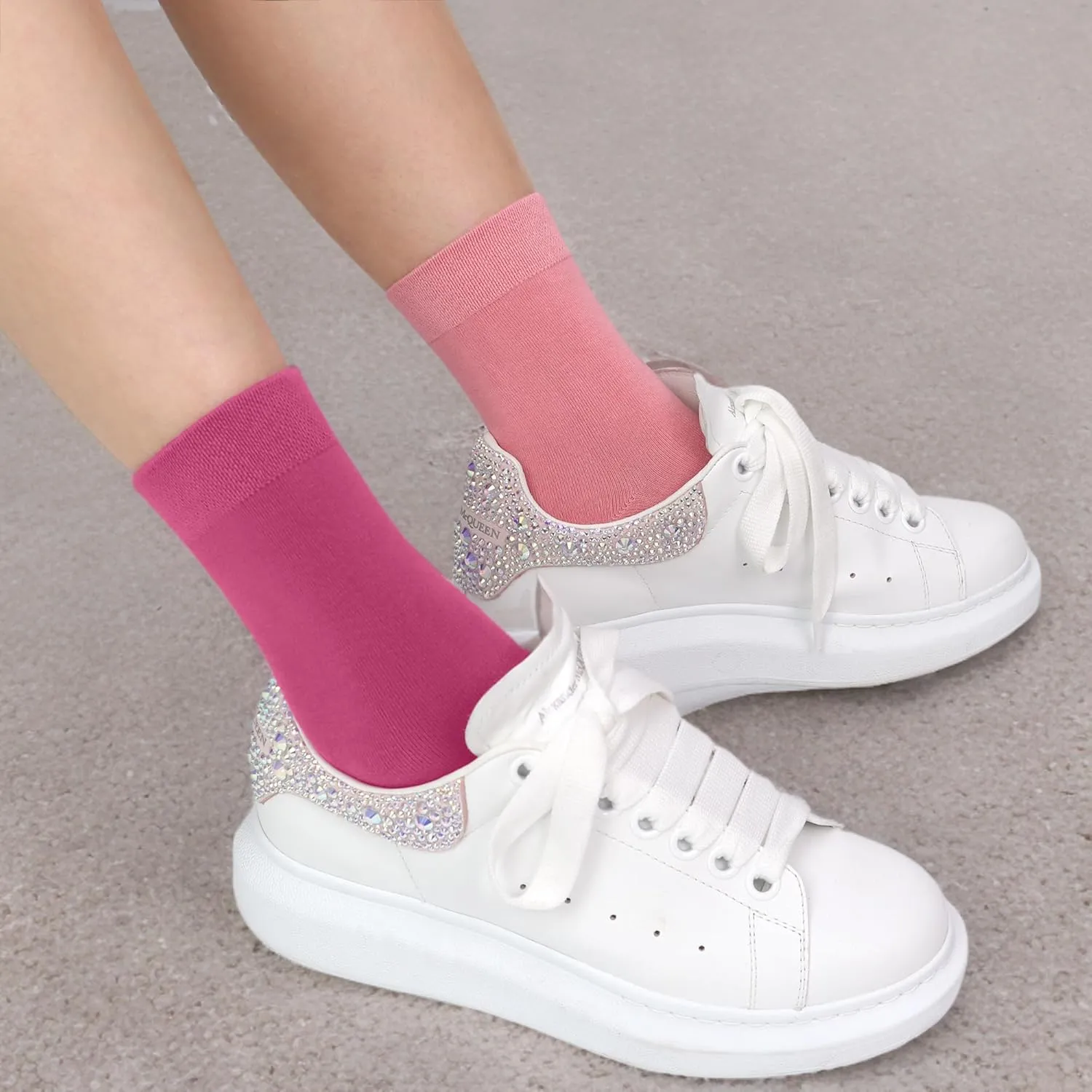 SERISIMPLE Kids Viscose Bamboo School Socks Soft flate Seam Color Anti Odor Thin Breathable Stretch Cuffs Girls Boy 5 Pairs