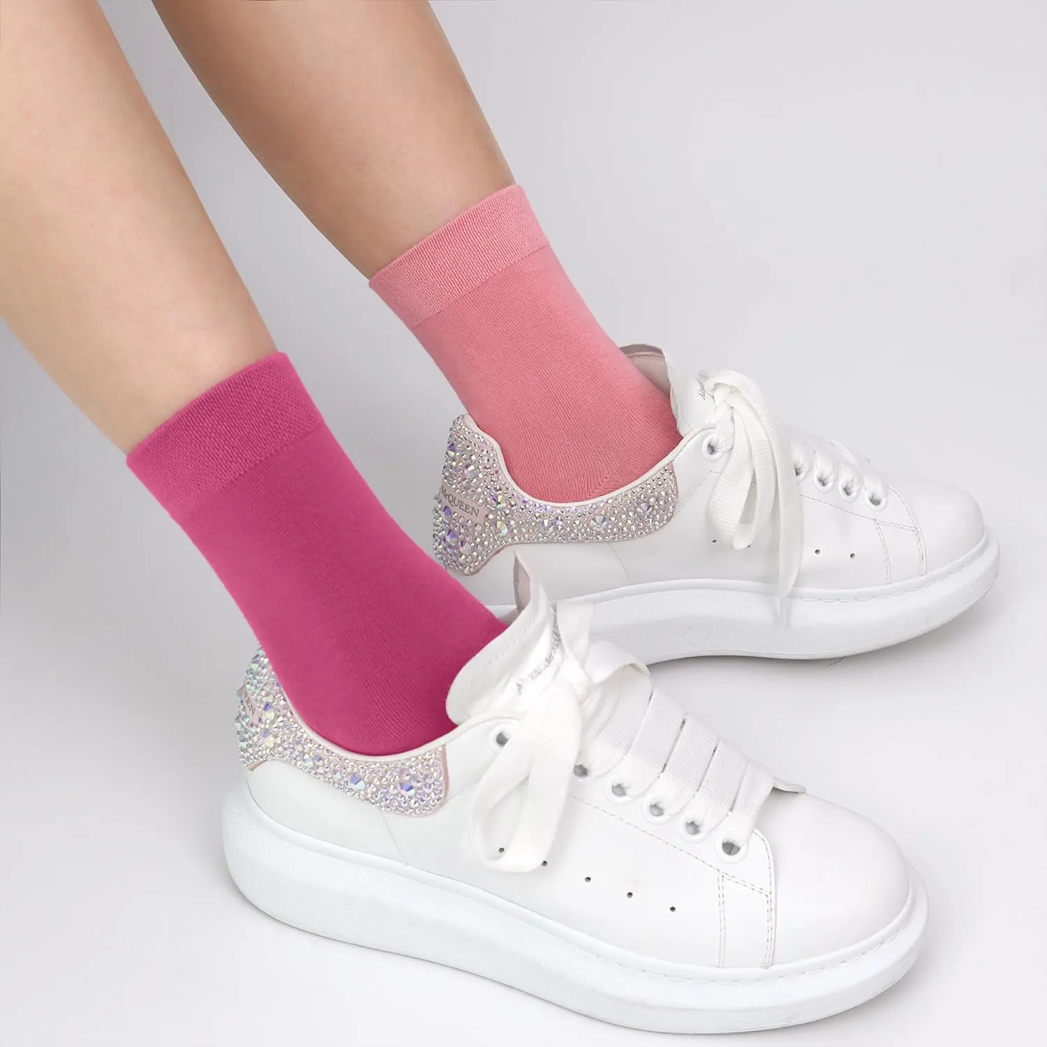 SERISIMPLE Kids Viscose Bamboo School Socks Soft flate Seam Color Anti Odor Thin Breathable Stretch Cuffs Girls Boy 5 Pairs