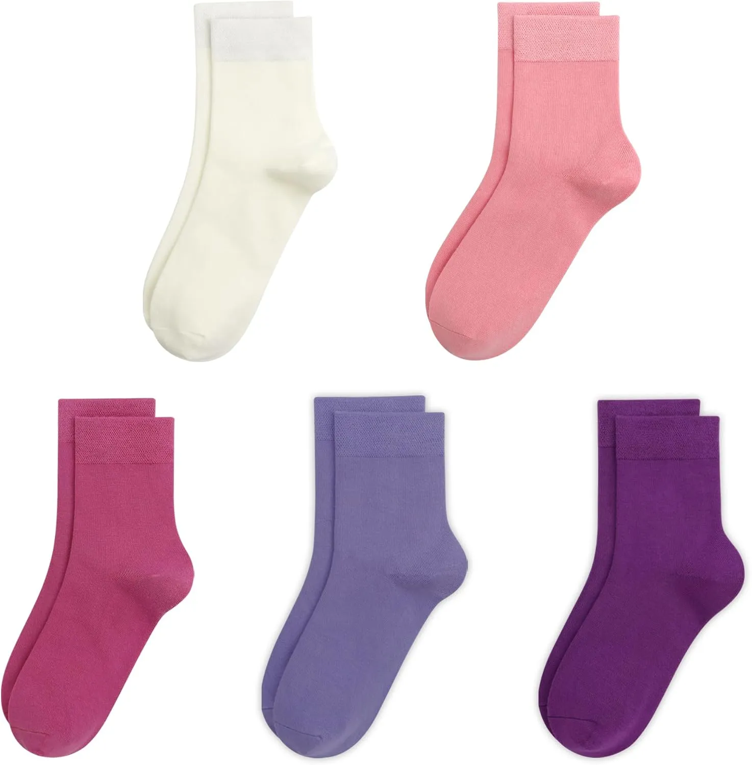 SERISIMPLE Kids Viscose Bamboo School Socks Soft flate Seam Color Anti Odor Thin Breathable Stretch Cuffs Girls Boy 5 Pairs